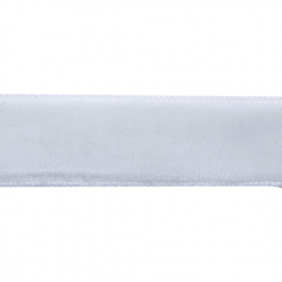 Лента бархатная нейлон, шир.12 мм, (упак. 45,7м), цв.01-белый - купить в Бийске. Цена: 457.61 руб.