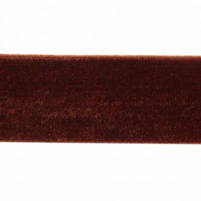 Лента бархатная нейлон, шир.25 мм, (упак. 45,7м), цв.120-шоколад - купить в Бийске. Цена: 981.09 руб.