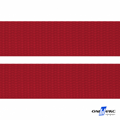 Красный- цв.171-Текстильная лента-стропа 550 гр/м2 ,100% пэ шир.30 мм (боб.50+/-1 м) - купить в Бийске. Цена: 475.36 руб.