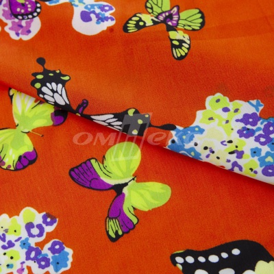 Плательная ткань "Софи" 7.1, 75 гр/м2, шир.150 см, принт бабочки - купить в Бийске. Цена 241.49 руб.