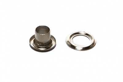 Люверсы металлические "ОмТекс", блочка/кольцо, (3 мм) - цв.никель - купить в Бийске. Цена: 0.18 руб.