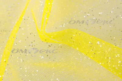 Сетка Глиттер, 40 гр/м2, шир.160см, цвет жёлтый - купить в Бийске. Цена 163.01 руб.