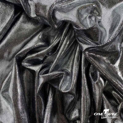 Трикотажное полотно голограмма, шир.140 см, #602 -чёрный/серебро - купить в Бийске. Цена 385.88 руб.