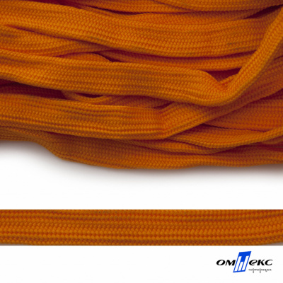 Шнур плетеный (плоский) d-12 мм, (уп.90+/-1м), 100% полиэстер, цв.267 - оранжевый - купить в Бийске. Цена: 8.62 руб.
