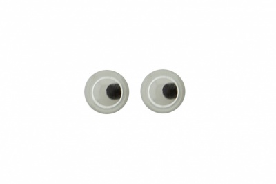 Глазки для игрушек, круглые, с бегающими зрачками, 3 мм/упак.100+/-5 шт, цв. -черно-белые - купить в Бийске. Цена: 25.40 руб.