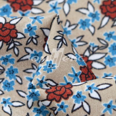 Плательная ткань "Фламенко" 7.1, 80 гр/м2, шир.150 см, принт растительный - купить в Бийске. Цена 239.03 руб.
