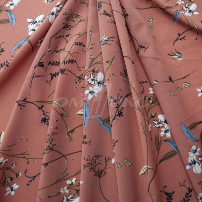 Плательная ткань "Фламенко" 2.1, 80 гр/м2, шир.150 см, принт растительный - купить в Бийске. Цена 311.05 руб.