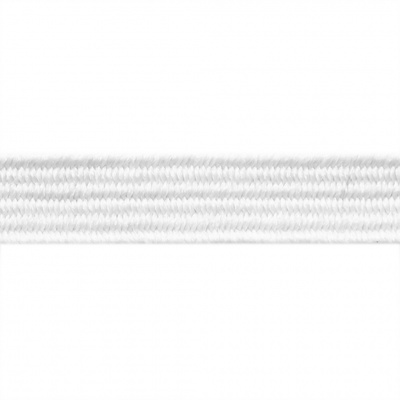 Резиновые нити с текстильным покрытием, шир. 6 мм (182 м/уп), цв.-белый - купить в Бийске. Цена: 705.59 руб.