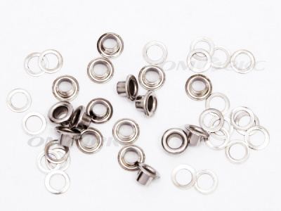 Люверсы металлические, блочка/кольцо, №3 (5 мм) упак.1000 шт- цв.никель - купить в Бийске. Цена: 215.60 руб.