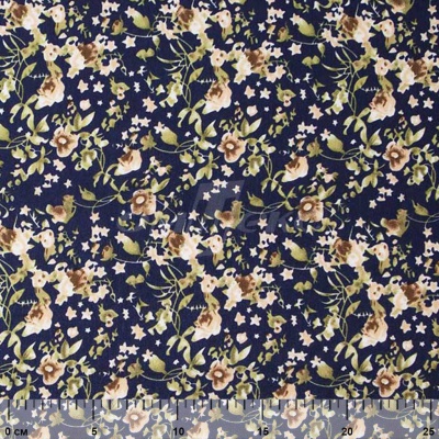 Плательная ткань "Фламенко" 1.1, 80 гр/м2, шир.150 см, принт растительный - купить в Бийске. Цена 241.49 руб.