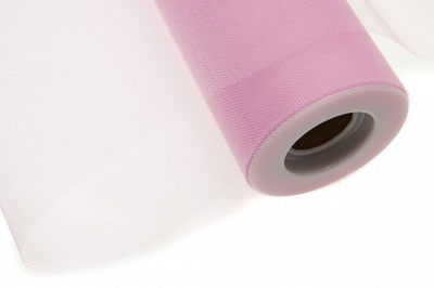 Фатин в шпульках 16-14, 10 гр/м2, шир. 15 см (в нам. 25+/-1 м), цвет розовый - купить в Бийске. Цена: 100.69 руб.