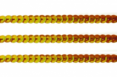Пайетки "ОмТекс" на нитях, CREAM, 6 мм С / упак.73+/-1м, цв. 88 - оранжевый - купить в Бийске. Цена: 300.55 руб.