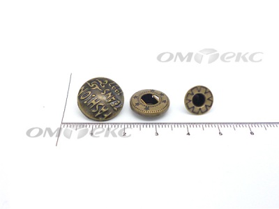 Кнопки металл 15 мм альфа антик с рис.№3  - купить в Бийске. Цена: 2.90 руб.