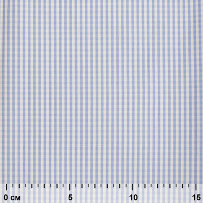 Ткань сорочечная Клетка Виши, 115 г/м2, 58% пэ,42% хл, шир.150 см, цв.2-голубой, (арт.111) - купить в Бийске. Цена 306.69 руб.