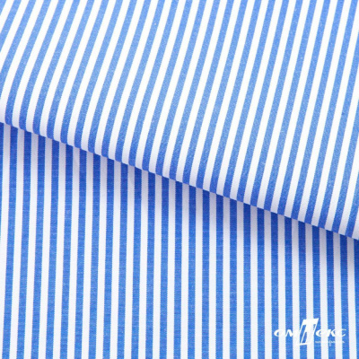 Ткань сорочечная Полоска Кенди, 115 г/м2, 58% пэ,42% хл, шир.150 см, цв.3-синий, (арт.110) - купить в Бийске. Цена 306.69 руб.