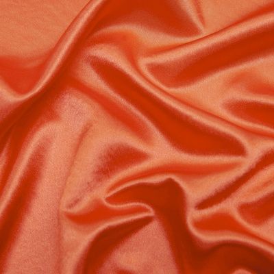 Поли креп-сатин 18-1445, 120 гр/м2, шир.150см, цвет оранжевый - купить в Бийске. Цена 155.57 руб.