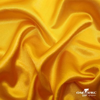 Поли креп-сатин 13-0859, 125 (+/-5) гр/м2, шир.150см, цвет жёлтый - купить в Бийске. Цена 155.57 руб.