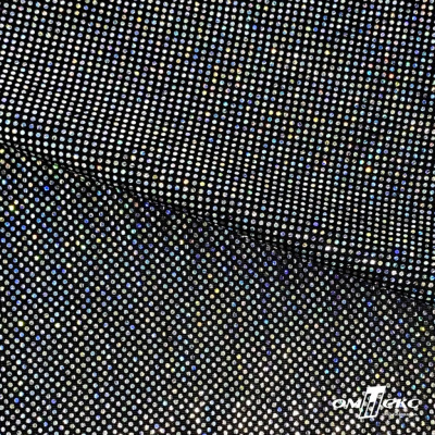 Трикотажное полотно голограмма, шир.140 см, #601-хамелеон чёрный - купить в Бийске. Цена 452.76 руб.