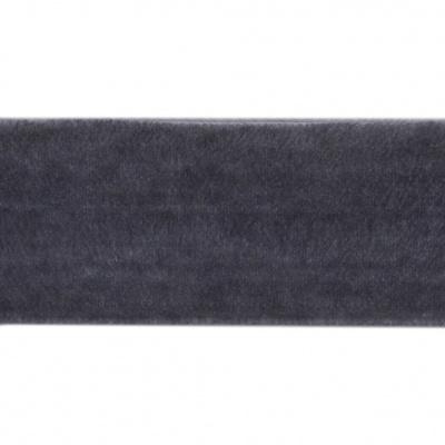 Лента бархатная нейлон, шир.25 мм, (упак. 45,7м), цв.189-т.серый - купить в Бийске. Цена: 991.10 руб.