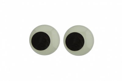 Глазки для игрушек, круглые, с бегающими зрачками, 18 мм/упак.20+/-2 шт, цв. -черно-белые - купить в Бийске. Цена: 25.40 руб.