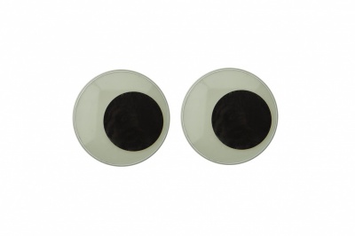 Глазки для игрушек, круглые, с бегающими зрачками, 24 мм/упак.50+/-2 шт, цв. -черно-белые - купить в Бийске. Цена: 60.32 руб.