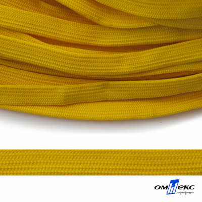 Шнур плетеный (плоский) d-12 мм, (уп.90+/-1м), 100% полиэстер, цв.269 - жёлтый - купить в Бийске. Цена: 8.62 руб.