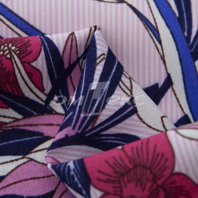 Плательная ткань "Фламенко" 18.1, 80 гр/м2, шир.150 см, принт растительный - купить в Бийске. Цена 239.03 руб.