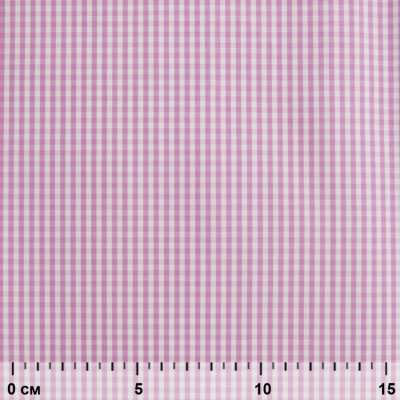 Ткань сорочечная Клетка Виши, 115 г/м2, 58% пэ,42% хл, шир.150 см, цв.1-розовый, (арт.111) - купить в Бийске. Цена 306.69 руб.