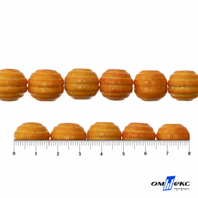0309-Бусины деревянные "ОмТекс", 16 мм, упак.50+/-3шт, цв.003-оранжевый - купить в Бийске. Цена: 62.22 руб.