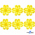 Кружево гипюр "Ромашка" 0575-1169, шир. 25 мм/уп.13,7 м, цвет 8208-жёлтый - купить в Бийске. Цена: 289.76 руб.