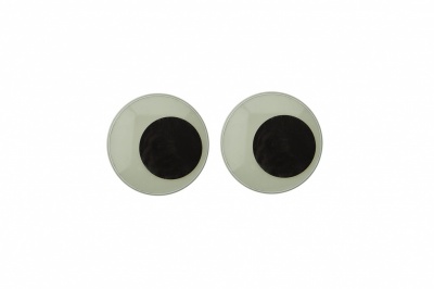 Глазки для игрушек, круглые, с бегающими зрачками, 15 мм/упак.50+/-2 шт, цв. -черно-белые - купить в Бийске. Цена: 46.92 руб.