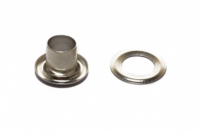 Люверсы металлические "ОмТекс", блочка/кольцо, (4 мм) - цв.никель - купить в Бийске. Цена: 0.24 руб.