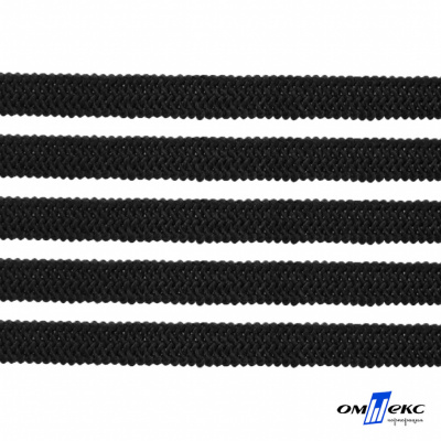 Лента эластичная вязанная (резинка) 4 мм (200+/-1 м) 400 гр/м2 черная бобина "ОМТЕКС" - купить в Бийске. Цена: 1.78 руб.