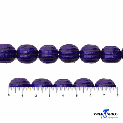 0309-Бусины деревянные "ОмТекс", 16 мм, упак.50+/-3шт, цв.018-фиолет - купить в Бийске. Цена: 62.22 руб.