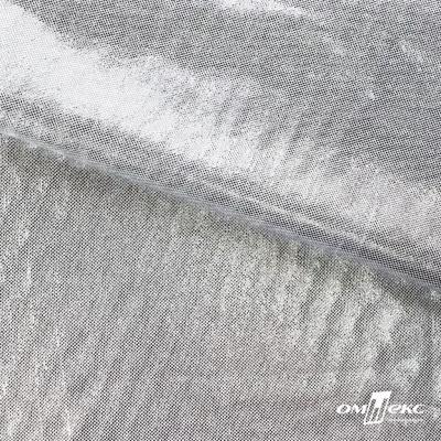 Трикотажное полотно голограмма, шир.140 см, #602 -белый/серебро - купить в Бийске. Цена 385.88 руб.