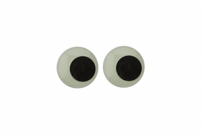 Глазки для игрушек, круглые, с бегающими зрачками, 8 мм/упак.100+/-2 шт, цв. -черно-белые - купить в Бийске. Цена: 28.86 руб.