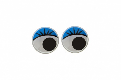 Глазки для игрушек, круглые, с бегающими зрачками, 8 мм/упак.50+/-2 шт, цв. -синий - купить в Бийске. Цена: 59.05 руб.