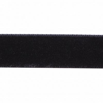 Лента бархатная нейлон, шир.12 мм, (упак. 45,7м), цв.03-черный - купить в Бийске. Цена: 448.27 руб.