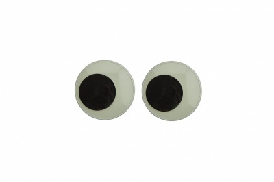 Глазки для игрушек, круглые, с ресничками, 10 мм/упак.50+/-2 шт, цв. -черно-белые - купить в Бийске. Цена: 21.24 руб.