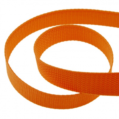 Стропа текстильная, шир. 25 мм (в нам. 50+/-1 ярд), цвет оранжевый - купить в Бийске. Цена: 409.94 руб.